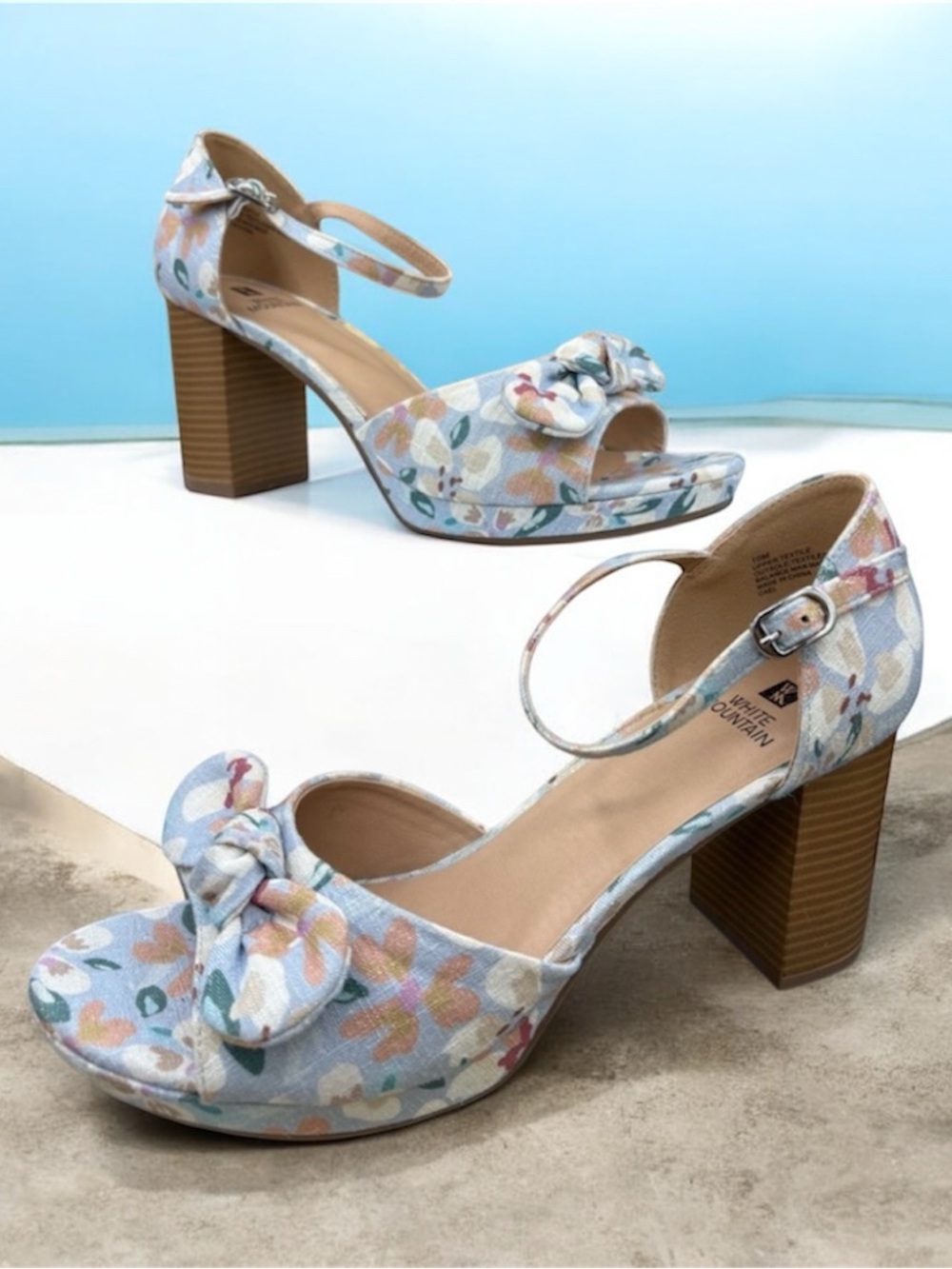 Floral Peep Toe Heels